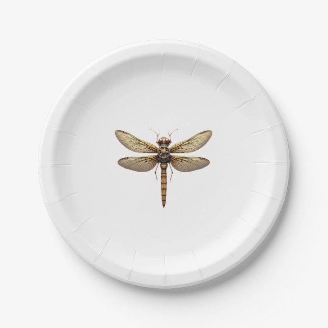 Dragonfly Animal Art Graphic Dragonfly Paper Plate (Front)