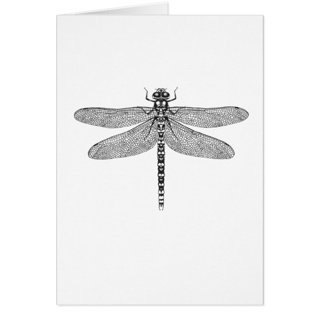 Dragonfly art greetings card - good luck! (Front)