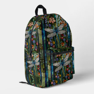 Dragonfly art painting botanical boho chic forest printed backpack