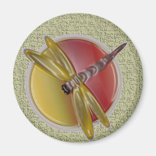 Dragonfly Art Round Magnet