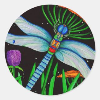 Dragonfly at Rest Classic Round Sticker