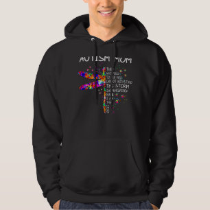 Dragonfly Autism Mum Messy Bun Autism Awareness Da Hoodie