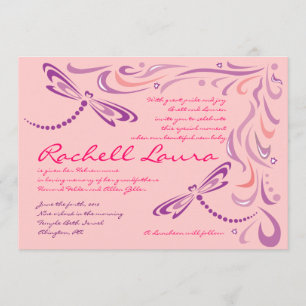 Dragonfly Baby Naming Invitation Jewish Hebrew