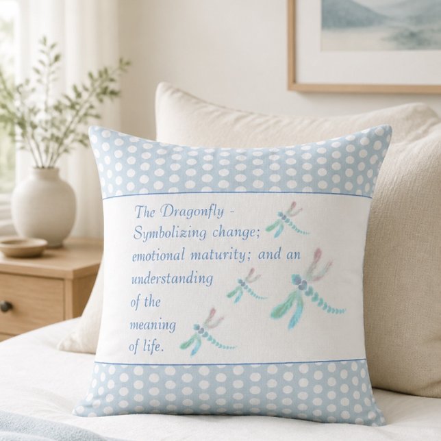 Dragonfly | Beautiful Blue & White Fashion Cushion (Creator Uploaded)