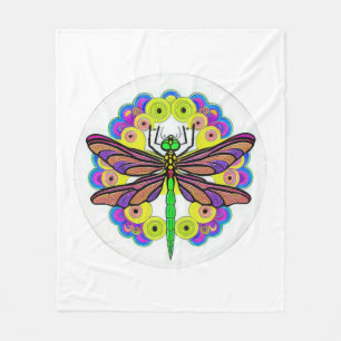 Dragonfly Beautiful, colourful, and ornate   Fleece Blanket
