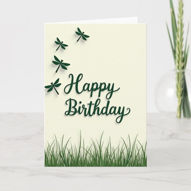 Dragonfly Birthday Art Card (Front)