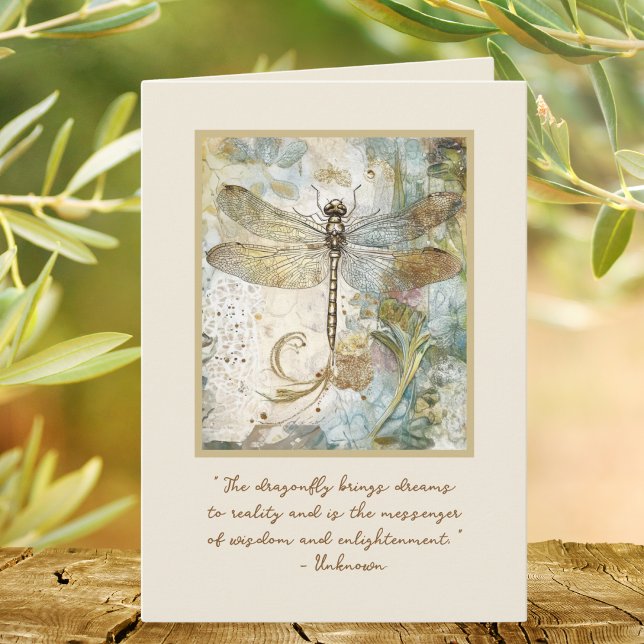 Dragonfly Birthday or Any Occasion Custom Text Card (A lovely birthday card or change the inside text to any other occasion or message!)
