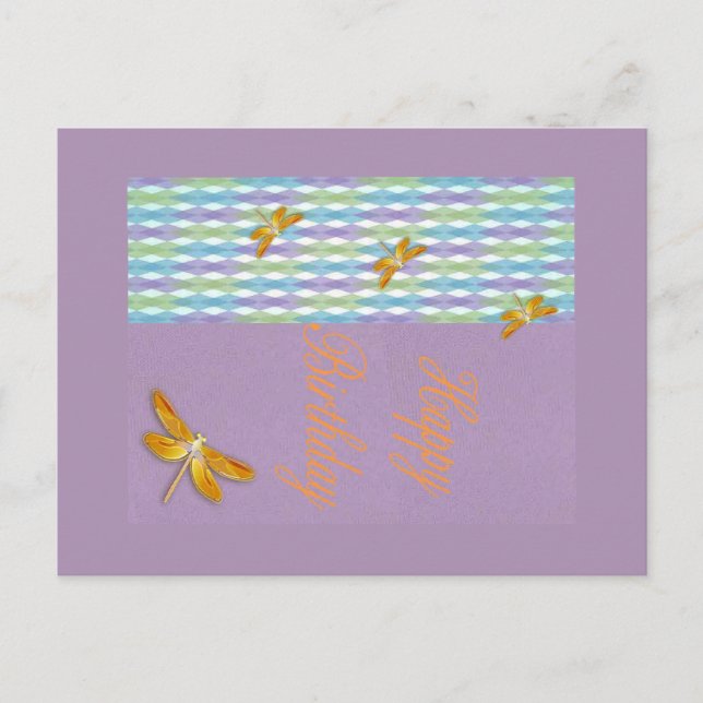 Dragonfly Birthday postcard (Front)