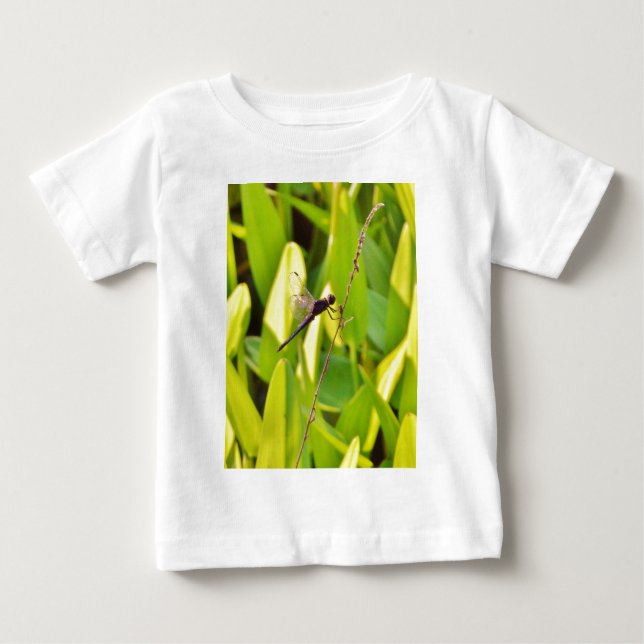 Dragonfly Blue and black on grass. Baby T-Shirt (Front)