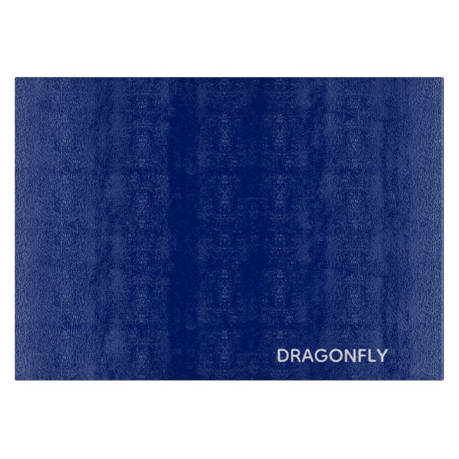 Dragonfly blue color name cutting board (Front)