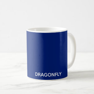 Dragonfly blue colour name coffee mug