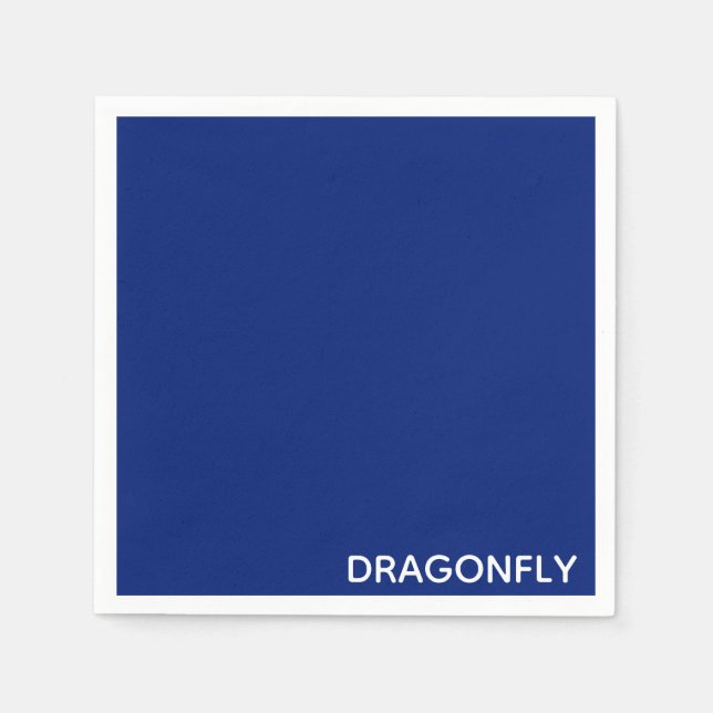 Dragonfly blue colour name napkin (Front)
