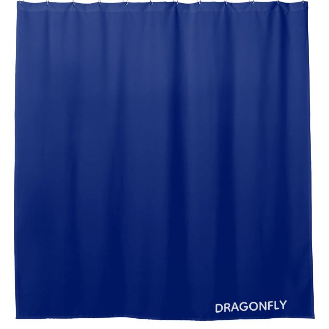 Dragonfly blue colour name shower curtain (Front)