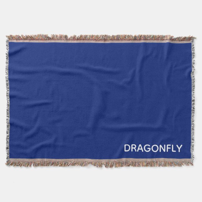 Dragonfly blue colour name throw blanket (Front)