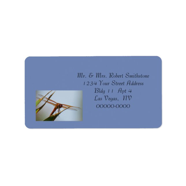 Dragonfly Blue Personalised Address Large Labels (Front)
