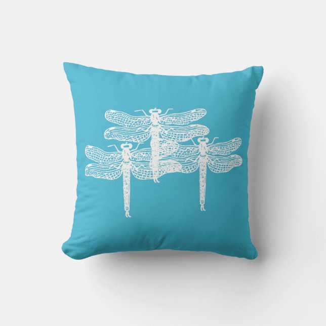 Dragonfly Blues Pillow (Front)