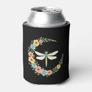 Dragonfly Boho Crescent Moon Peace Sign Hippie Dra Can Cooler