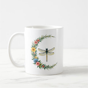 Dragonfly Boho Crescent Moon Peace Sign Hippie Dra Coffee Mug