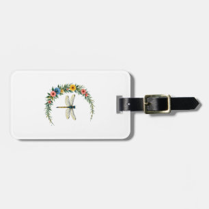 Dragonfly Boho Crescent Moon Peace Sign Hippie Dra Luggage Tag