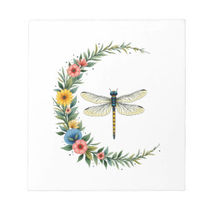 Dragonfly Boho Crescent Moon Peace Sign Hippie Dra Notepad
