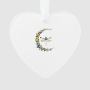 Dragonfly Boho Crescent Moon Peace Sign Hippie Dra Ornament