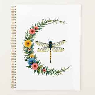 Dragonfly Boho Crescent Moon Peace Sign Hippie Dra Planner