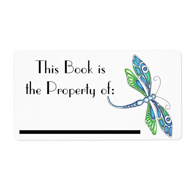 Dragonfly Book Label (Front)