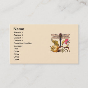 Dragonfly Botanical Nature Wildlife Hoefnagel Art Business Card