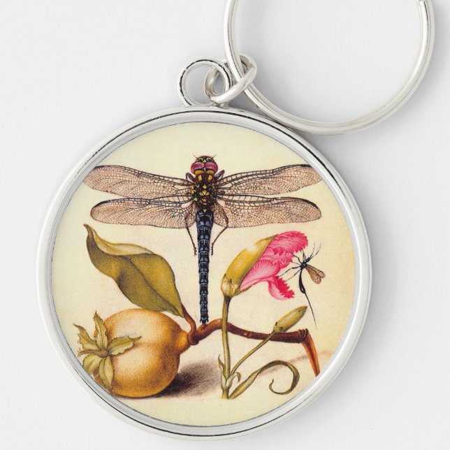 Dragonfly Botanical Nature Wildlife Key Ring (Front)