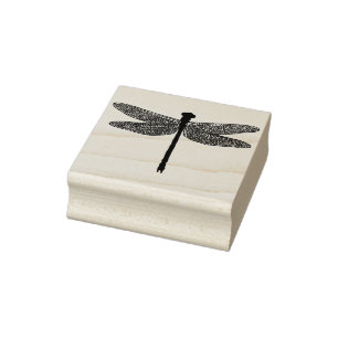 dragonfly Bug Insect wildlife Silhouette art Rubber Stamp