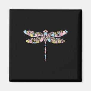 Dragonfly Bunny Easter Egg Easter Day Womens Mens Magnet