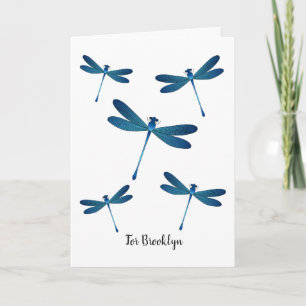 Dragonfly cartoon illustration card