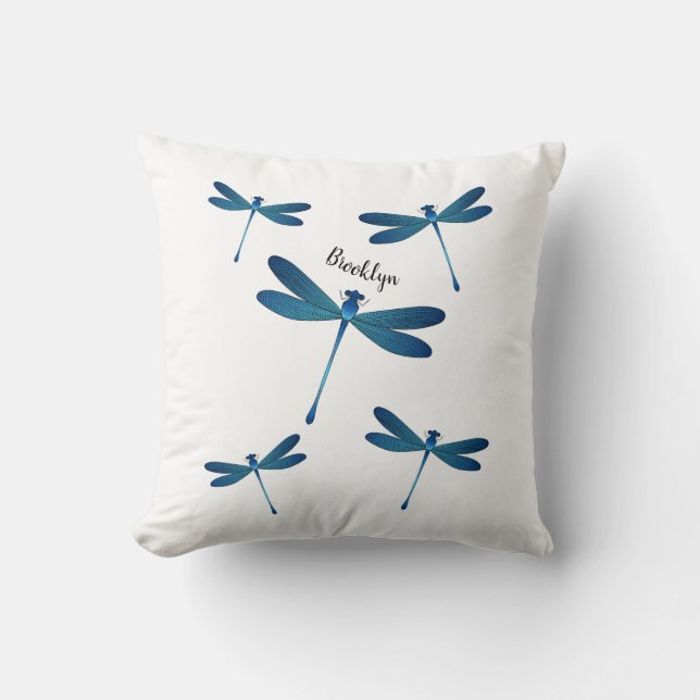 Dragonfly cartoon illustration  cushion (Front)