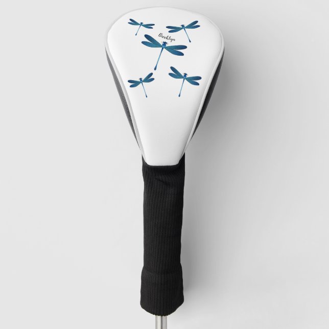 Dragonfly cartoon illustration golf head cover (Front)