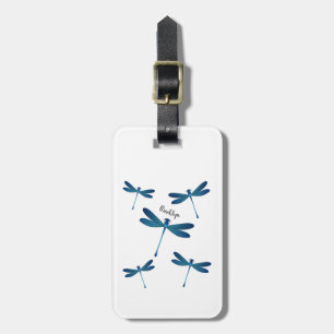 Dragonfly cartoon illustration luggage tag