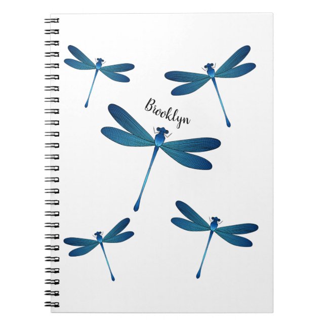 Dragonfly cartoon illustration  notebook (Front)