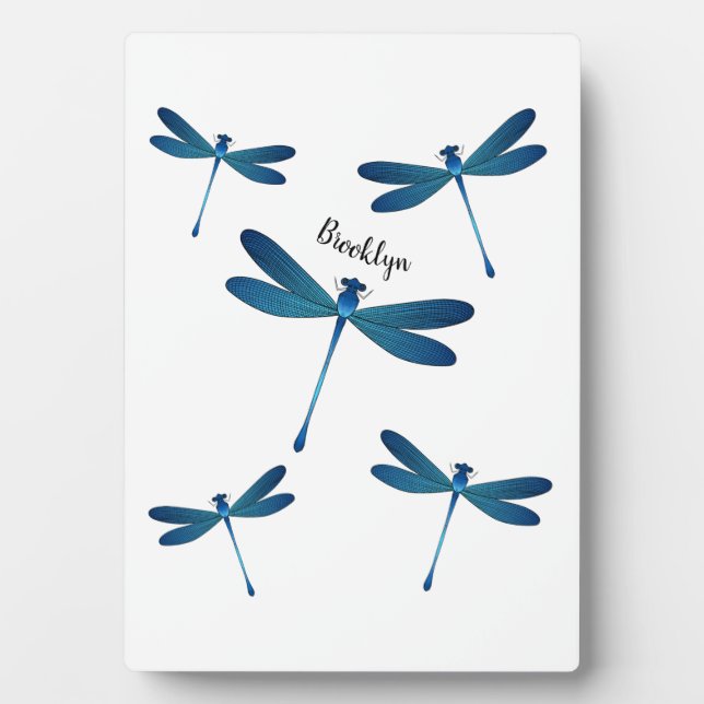 Dragonfly cartoon illustration plaque (Front)