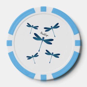 Dragonfly cartoon illustration poker chips