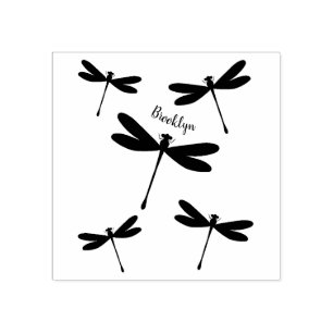 Dragonfly cartoon illustration rubber stamp