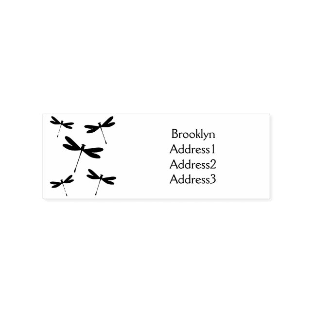 Dragonfly cartoon illustration rubber stamp (Imprint)