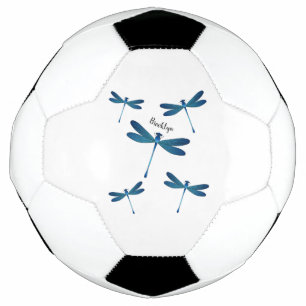 Dragonfly cartoon illustration soccer ball