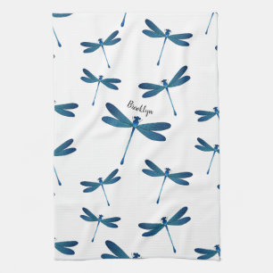 Dragonfly cartoon illustration tea towel