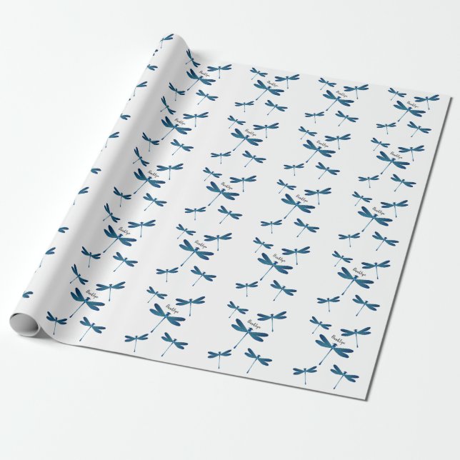 Dragonfly cartoon illustration  wrapping paper (Unrolled)
