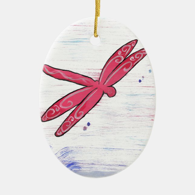 DragonFly Ceramic Ornament (Front)