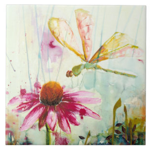 Dragonfly Ceramic Tile/Trivet (6" square) Tile