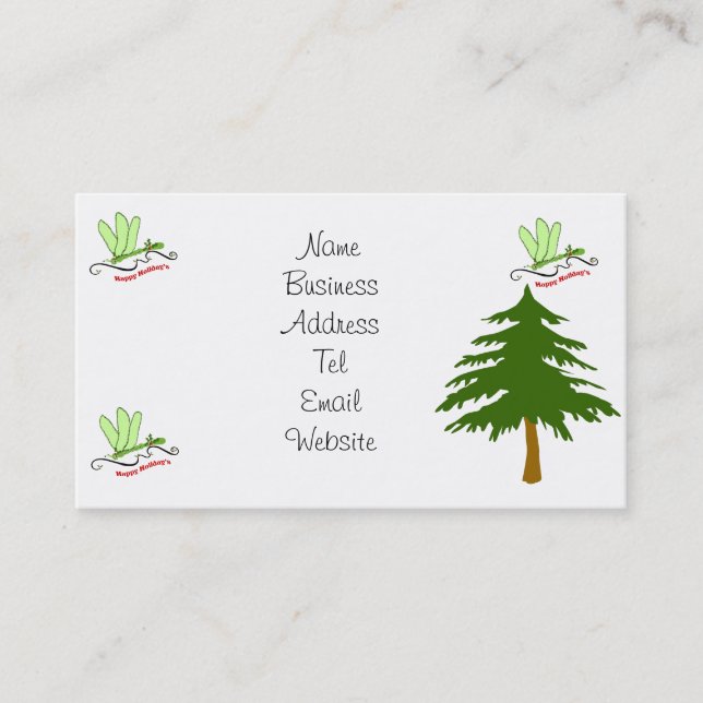 Dragonfly Christmas Business Cards (Front)