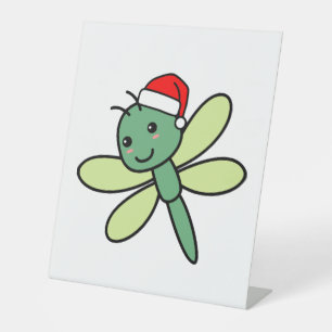 Dragonfly Christmas dragonfly Xmas Pedestal Sign