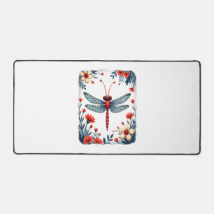 Dragonfly Christmas T-Shirt_1 (2) Desk Mat