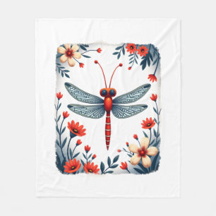 Dragonfly Christmas T-Shirt_1 (2) Fleece Blanket