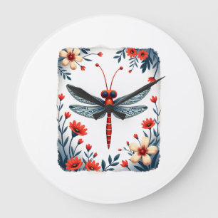 Dragonfly Christmas T-Shirt_1 (2) Large Clock